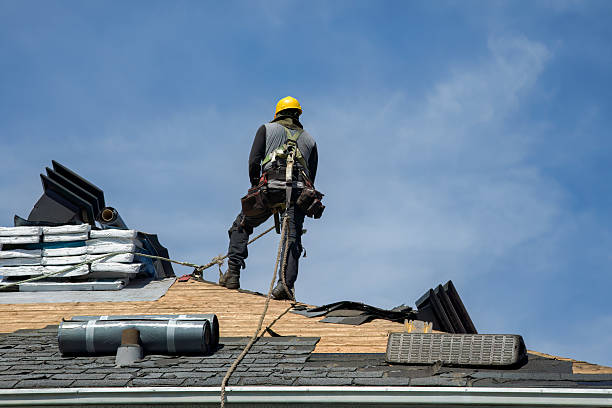 Professional Gutter Installation technician working in Little Lake, CA